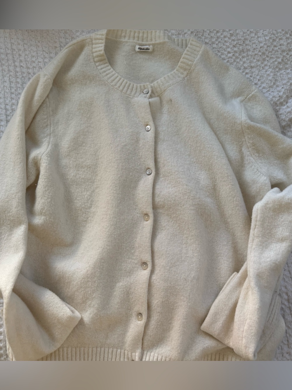 Kimchi Blue Cream Button-Front Sweater Cardigan